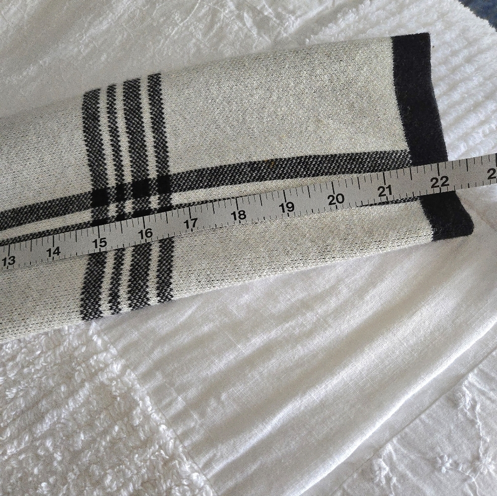 ELLE Sweater Coat/Tunic Black & Off-White Lg Windowpane Plaid XL EUC - Picture 9 of 13